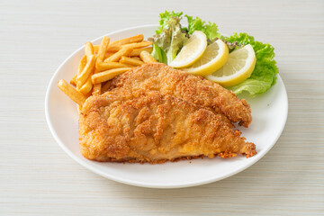 Homemade Breaded Weiner Schnitzel with Potato Chips