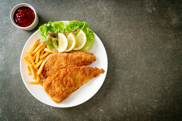 Homemade Breaded Weiner Schnitzel with Potato Chips