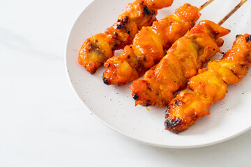 grilled chicken skewer yakitori serve in izakaya style