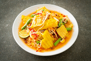 Som Tum - Thai spicy papaya salad with corn