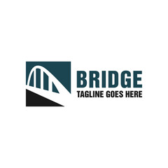 modern bridge construction illustration logo