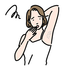 ワキのムダ毛に悩んでいる若い女性
