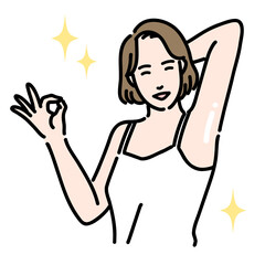 ワキの綺麗な若い女性
