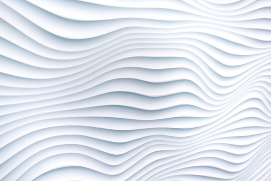 White dim relief panel in the form of waves creating seamless unending abstract background pattern.