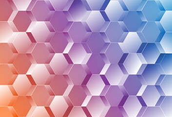 Abstract modern geometric pattern on gradient background. Element design with hexagon and 3D. Vector Illustration.