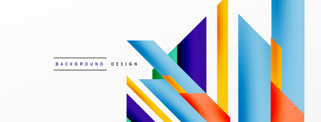 Minimal geometric abstract background. Dynamic 3d lines composition. Trendy techno business template for wallpaper, banner, background or landing