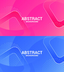 Pink Blue geometric background.  Fluid shapes composition. Abstract background