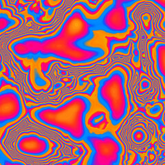 Pink yellow swirls seamless pattern with waves