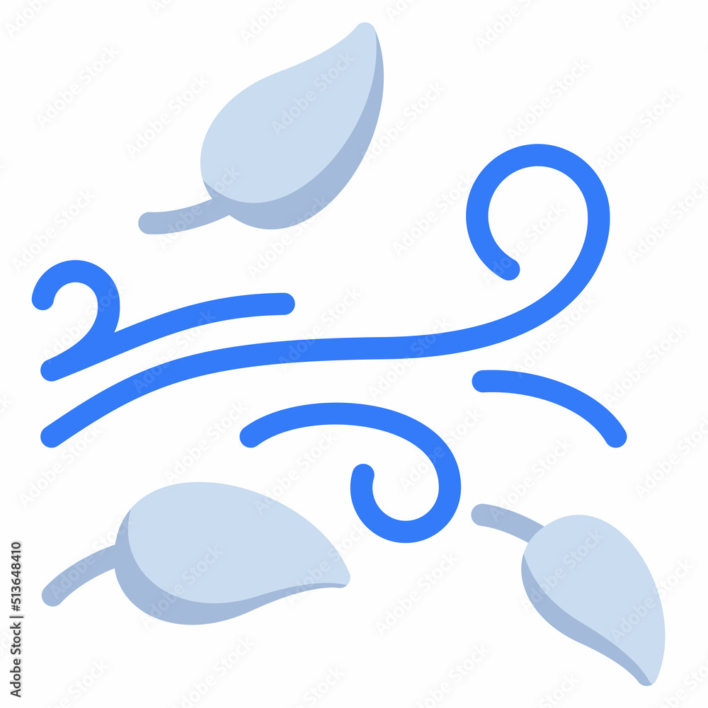Poster wind leaf flying empty state single isolated icon with flat style