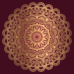 Luxury islamic arabic ornamental in golden color mandala design