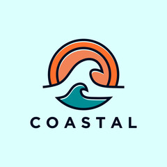 Modern coastal logo illustration design