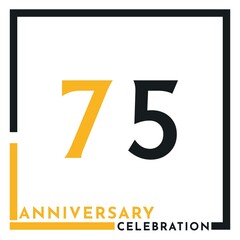 75 years anniversary celebration template design vector. Creative design for happy birthday, wedding, ceremony, event party, marriage, graduation invitation card, and greeting card.