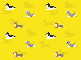 Dogs Side Running Collie Seamless Wallpaper Background
