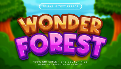 wonder forest 3d text effect and editable text effect