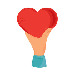 hand holding heart charity