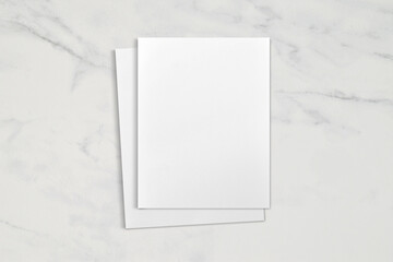 White A2 Greeting Card Mockup with Clipping Path