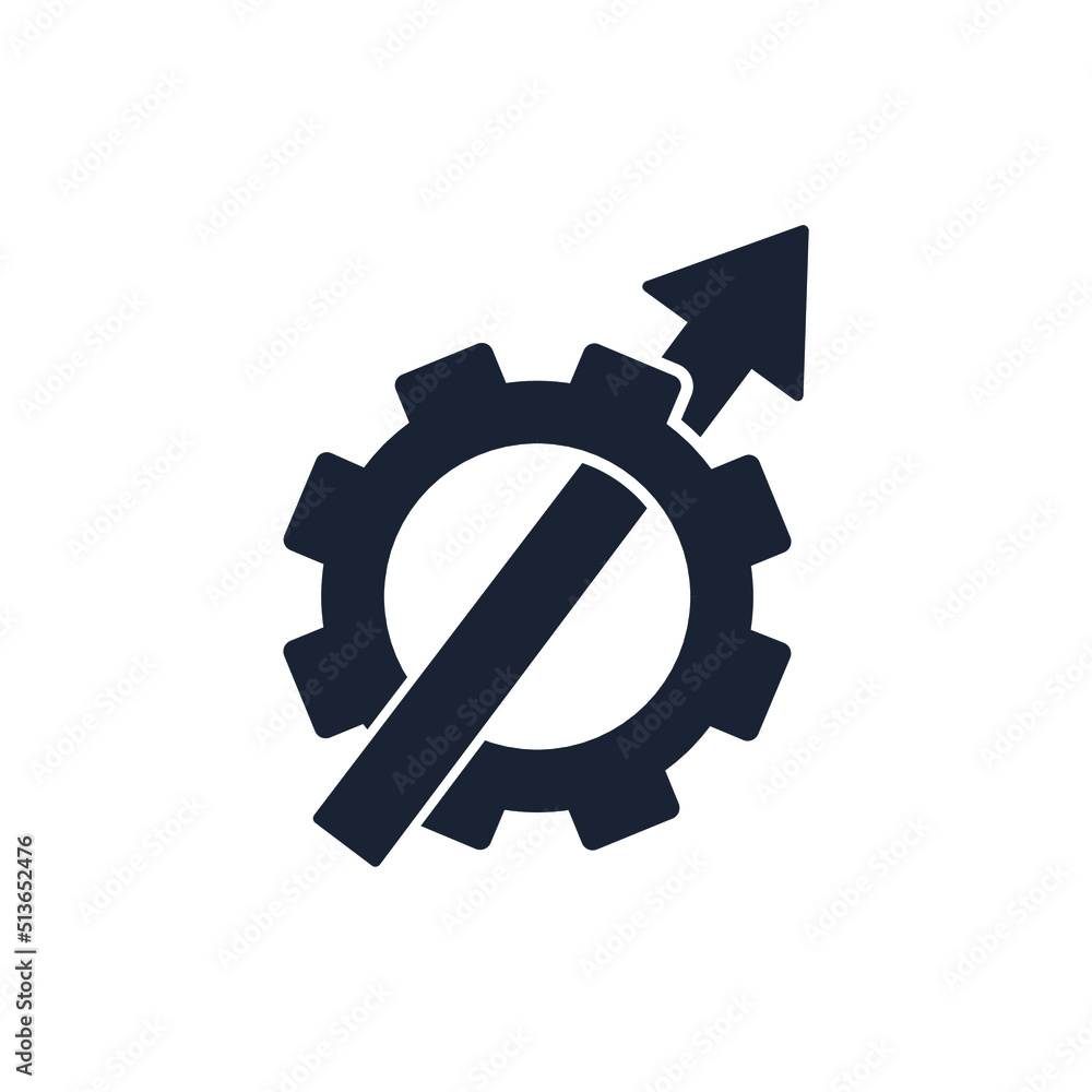 Poster equipment and up arrow. more technical options. vector linear icon isolated on white background.