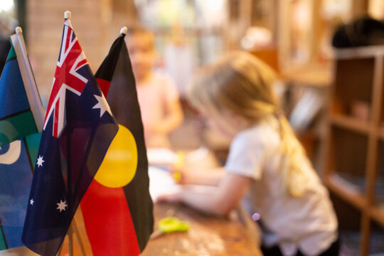 Australian flags at a pre-school