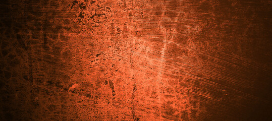 Dark red orange yellow wall halloween background concept. Scary background. Horror concrete cement...