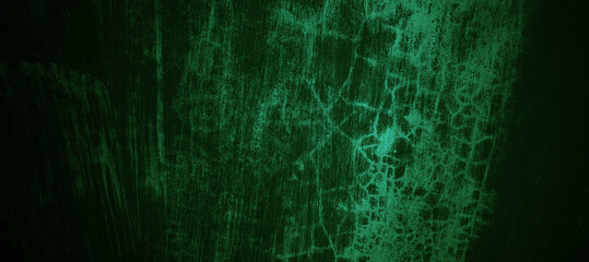 Dark green wall halloween background concept. Scary background. Horror concrete cement texture for background.