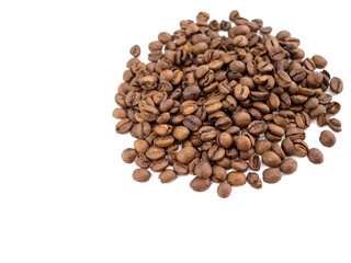 Coffee Beans isolated on white background area for copy space.