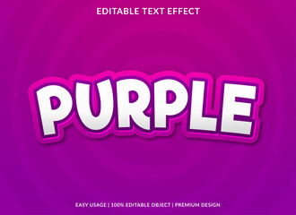 purple text effect editable template with abstract background use for business logo and brand