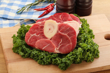 Raw ossobuco beef meat for cooking