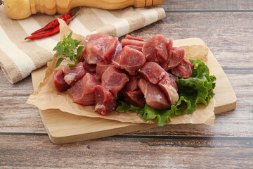 Raw pork cube for roast