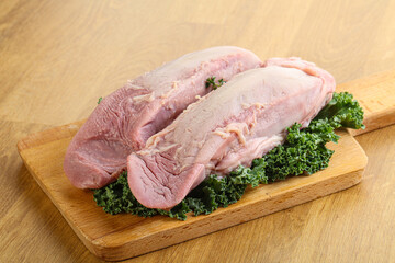 Raw pork tongue for cooking