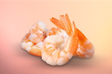 Fresh shrimp tails. Raw headless prawn, pacific shrimp,cooked tiger prawns, seafood