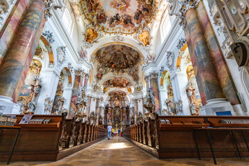  Interior of Basilica St. Alexander and St. Theodor in Ottobeuren, Germany