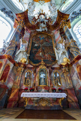  Interior of Basilica St. Alexander and St. Theodor in Ottobeuren, Germany