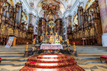 OTTOBEUREN, BAVARIA, GERMANY, Interior of Basilica St. Alexander and St. Theodor