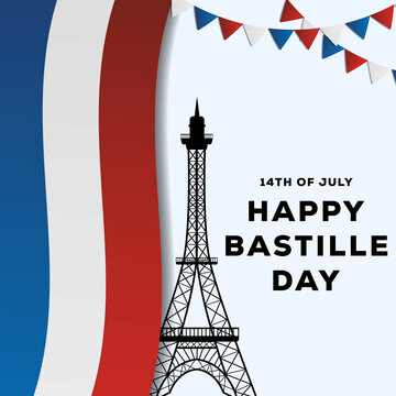gradient happy bastille day illustration design