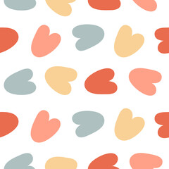 Seamless pattern with abstract shapes. Simple colored doodles