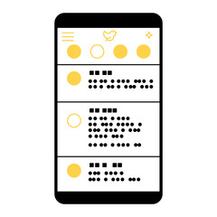 Vector illustration of a smartphone displaying SNS.