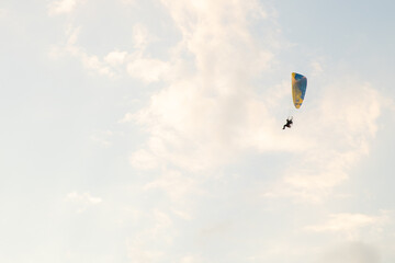 paragliding in the sky