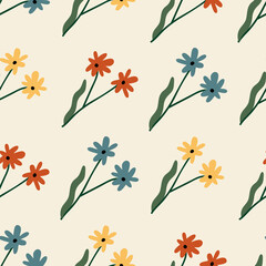 Floral seamless pattern. Colorful surface design