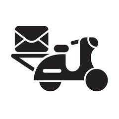 Delivery scooter , Postal Service solid icon.