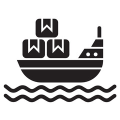 Cargo ship , Postal Service solid icon.