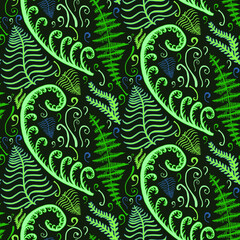 Seamless fern leaf pattern. Vector illustration. fern leaves pattern