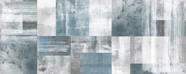 Blue vintage background, antique wallpaper design - 513667439