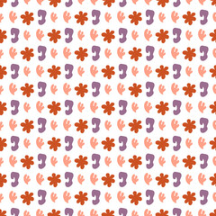 Seamless pattern with abstract shapes. Simple colored doodles