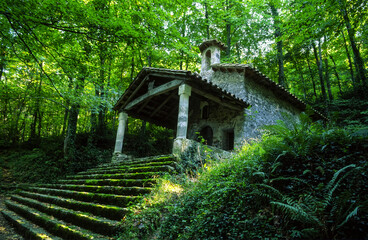 Ermita de Sant Marti del Corb. Olot. Girona.Cordillera pirenaica.Catalunya.España.