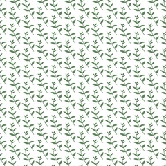 Fototapeta na wymiar Cute botanical pattern. Seamless background in doodle style