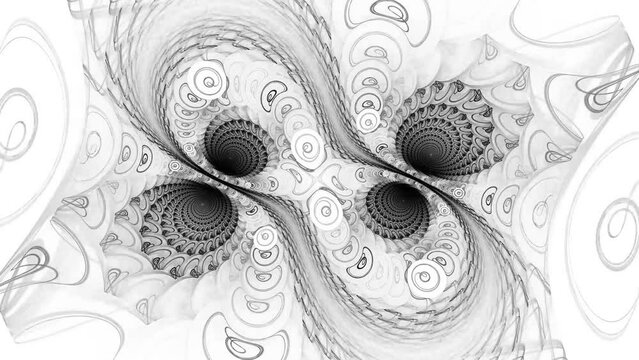 Black and White background for playing video jockey, VJ. Psychedelic abstraction for hypnosis.