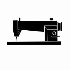Vector graphic illustration of mechanical sewing machine silhouette, isolated on white background. Ideal for creative or educational purposes and to represent skills.