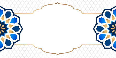 Geometric shape of Islamic banner design. Vector illustration. - obrazy, fototapety, plakaty