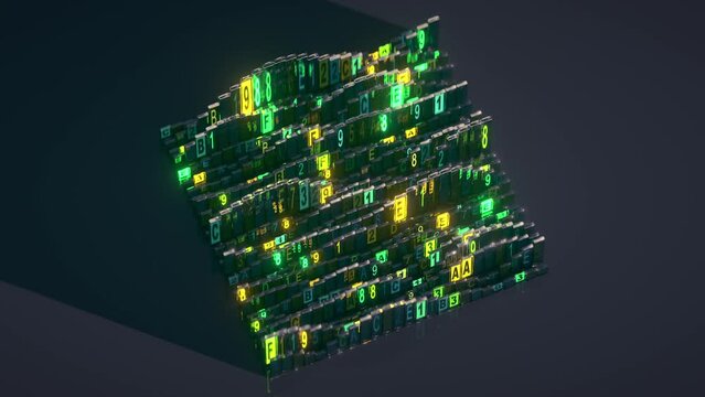 Isometric machine code. 3D animation