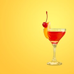 Sweet and sour. Margarita cocktail in the glass